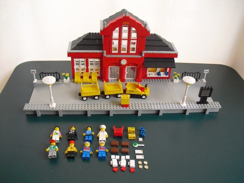 Lego 2150 bahnhof station rot - bahnhof,