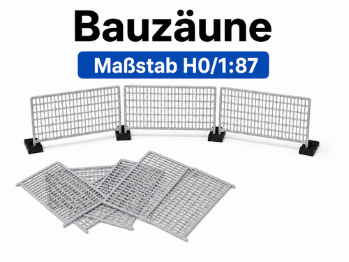 10x bauzaun zaun mit - h0, 1:87